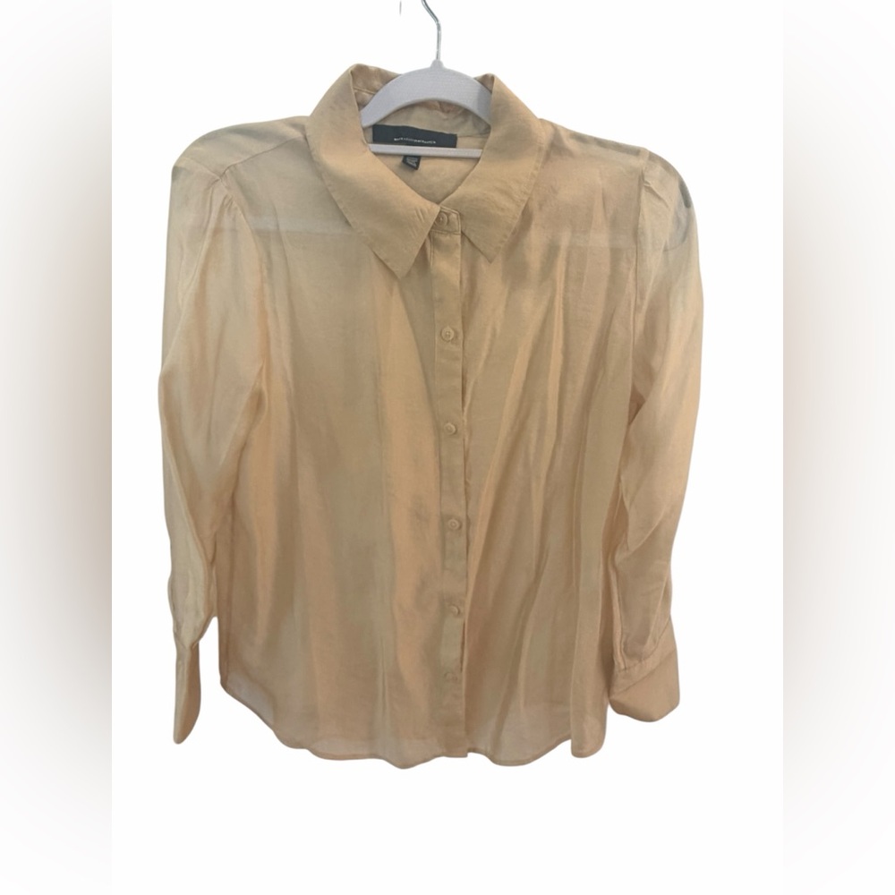 White House Black Market gold shine top - Picture 4 of 6